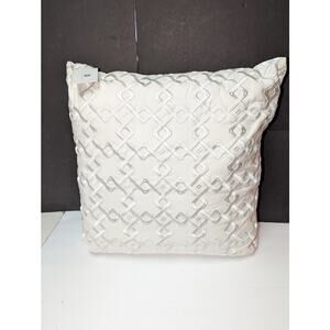 Hotel Collection 22x22 Linen Decorative Pillow $150.00 Geometric Embroidered NEW